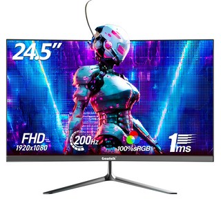 25인치 FHD 200Hz 평면 게이밍 사무용 모니터 IPS 패널 Freesync 지원 스피커 내장 24인치 모니터, 25inch 1K 200Hz, 64cm
