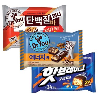 오리온 닥터유 에너지바미니 단백질바미니 핫브레이크미니 3종, 1개, 1.05kg