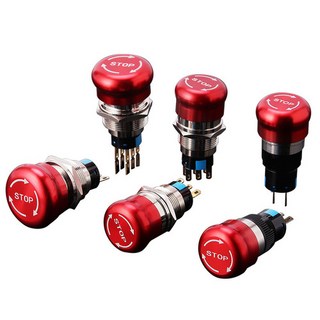 금속 메탈 비상 정지 버튼 스위치 버섯 머리 방수 방지16mm 19mm 22mm 3p6p, 16mm(3p), 1개