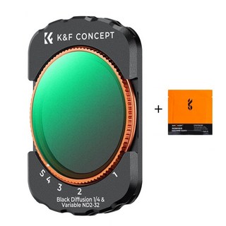 K&F Concept DJI 오즈모 포켓3 마그네틱 NANO-X 블랙 미스트 1/4 +가변 ND2-32 2-in-1 필터 (융포함) (KF01.2616), 1개, Black