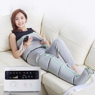 닥터라이프 공기압 혈액순환 마사지기 안마기 다리 + 허리 세트, V7, 화이트