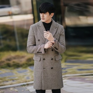 비시크 플레딘 울 체크 코트