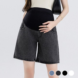 메이리앤 편안한 임산부 허리조절 데님 반바지 허리밴딩 임부복 청바지 상품 이미지