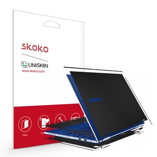 스코코 갤럭시북 플렉스 13인치 NT930QCT NT930QCG 유니스킨 전신 외부보호필름 4종, 레더_블랙