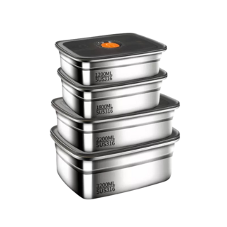 MorningSea 다기능 스텐 냉장 보관용 뚜껑 밀폐 수납 과일 도시락통 4종 세트 사용 모습