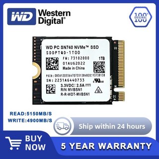 웨스턴 디지털 WD SN740 2TB 1TB 512GB M.2 SSD 2230 NVMe PCIe 세대 4x4 마이크로 소프트 표면 ProX 노트, 한개옵션1, 01 256GB, 01 256GB