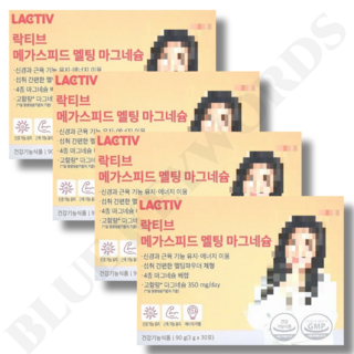 락티브 메가스피드 멜팅 마그네슘 3g x 30포 x 4박스 4개월분, 90g, 4개