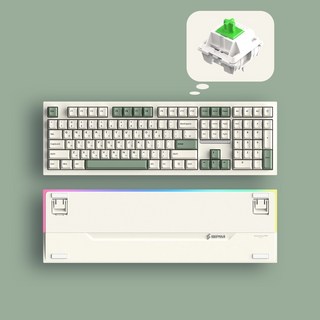 SPM PL108W 아라 풀배열 108키 숫자키 유무선 블루투스 사무용 기계식키보드, PL108W 아라 (화이트 몽돌), 베이지, 화이트 몽돌