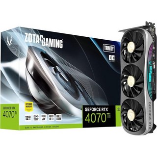 ZOTAC 게이밍 지포스 RTX 4070 Ti 트리니티 OCDLSS 3 12GB GDDR6X 192비트 21Gbps PCIE 4.0 그래픽 카드 아이스스톰 2.0 고급 냉각 스, 1개