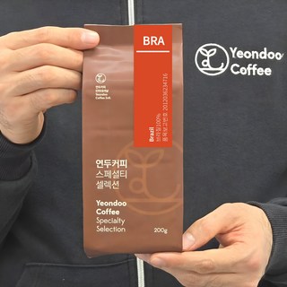 연두커피 고소한 브라질 다테하 당일로스팅 원두커피 200g, 1개, 모카포트