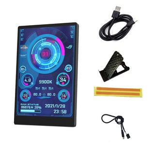 HDD 컴퓨터 라인 보조 USB 5.0 GPU RAM 디스플레이 홀더 데이터 화면 IPS 3.5 CPU 모니터 AIDA64 인치 TYPE-C, B 3.5INCH 9P CABLE, 1개