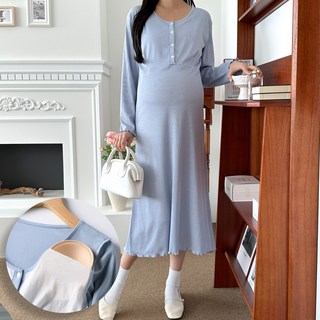 1lliMilli 수유원피스 수유복 임산부 잠옷 캡내장 원피스 홈웨어