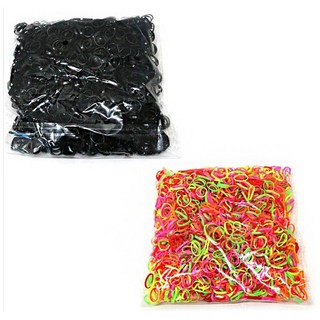 대용량 블랙 고무줄 알록달록 컬러 헤어끈 50g 100g 머리끈 검정색 여아 유아 상품 이미지
