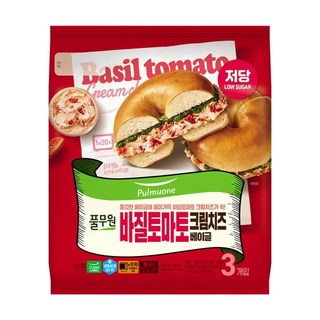 풀무원 바질토마토 크림치즈 베이글(3개입) (435g), 435g, 1개