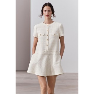 ZARA 자라 스트럭처 트위드 미니 원피스 9375698 800