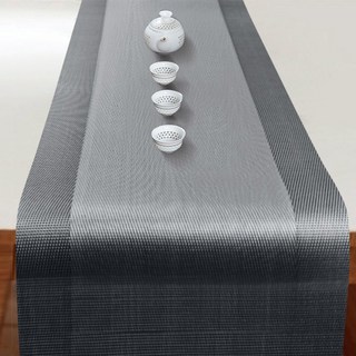 식탁테이블보 린넨 PVC 테이블 서랍장덮개러너 레스토랑 내 방수, 은회색, 30 200cm, 1개