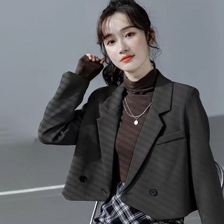 지고다그 여성용 봄 가을 크롭 블레이저 자켓 ZK3087