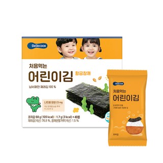 [베베쿡]처음먹는 어린이김 황금참깨 1개(1.7g x 40봉)