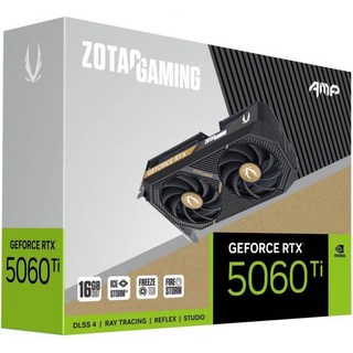 ZOTAC 게이밍 지포스 RTX 5060 Ti 16GB AMP DLSS 4 GDDR7 128비트 28Gbps PCIE 5.0 그래픽 카드 아이스스톰 2.0 쿨링 화이트 LED