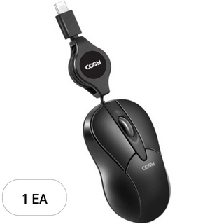 코시 C타입 다용도 자동감김 미니 유선 마우스 M4082 블랙