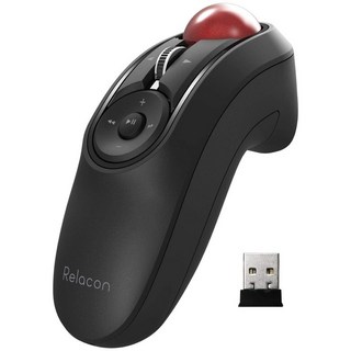 ELECOM Relacon M-RT1DRBK 마우스 무선 (리시버 포함) 트랙볼 핸디 타입 미디어, Wireless 2.4 GHz, 상품명참조, 상품명참조