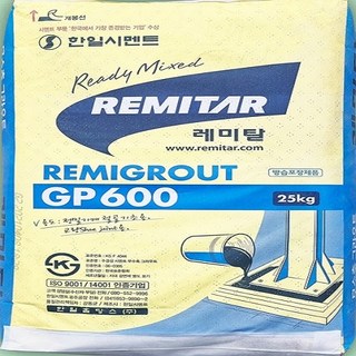 무수축몰탈 GP600 고강도 한일레미탈 25kg, 1개