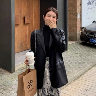 [패피샵] 여성 링클프리 가벼운 테일러드 레더자켓