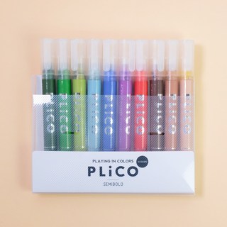 플리코 세미볼드펜 거울 유리에 쓰는 펜 10색 세트
