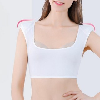 직각 어깨 패드 어깨뽕 아이스실크 민소매 탑 직각 숄더 반팔 이너 티셔츠 여성 기본형