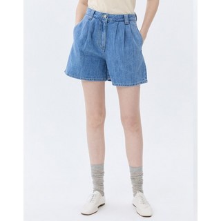 [아떼 바네사브루노] [[24SS]] WVPA4B253N1 [스테디셀러]네이비 워싱 면 데님숏팬츠