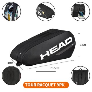 HEAD 헤드 2024 테니스 라켓 가방 TOUR RACQUET BAG L 9PK 블랙, 1개 헤드테니스백팩