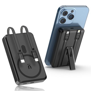 20000mAh 대용량 무선충전 맥세이프 호환 보조배터리 – 22.5W PD 고속충전, 블랙 자석보조배터리 20000mAh 대용량 무선충전 맥세이프 호환 보조배터리 – 22.5W PD 고속충전, 블랙 자석보조배터리