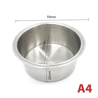 이탈리안 커피 머신 액세서리 압력 컵 필터 블랙 링 탈착식 파우더 볼 바스켓 51mm, B-2cups, 1개