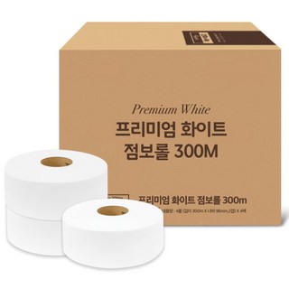 한예지 프리미엄 2겹 점보롤 화이트 300m, 16개입, 1개