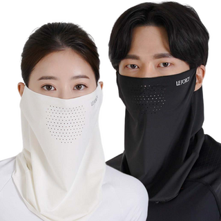 르포스 자외선차단 쿨 스포츠 골프 마스크 1+1, 블랙+화이트, 1세트