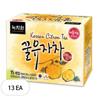 녹차원 꿀 유자차, 450g, 15개입, 13개