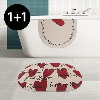 빨아쓰는 규조토 발매트 욕실 주방 논슬립 화장실 발 매트 2종 세트, DW001B(B세트 2개입, 1세트