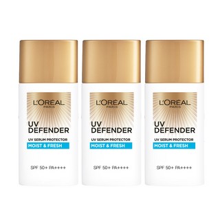 로레알파리 유브이 디펜더 모이스트 앤 프레쉬 아쿠아 선크림 SPF50+ PA++++, 50ml, 3개