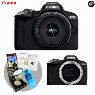 캐논 EOS R50+RF-s 18-45mm IS STM KIT+액정보호필름+융+청소도구+리더기+필터 /WJK, 블랙