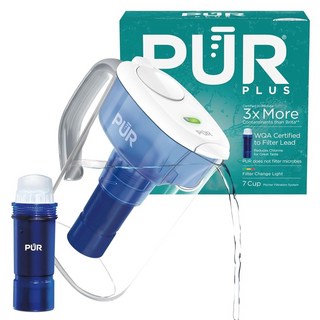 PUR PLUS 7컵 정수피처 PPT711W 피어 플러스 정수기 필터포함, PUR 빠른필터, 화이트