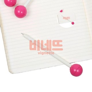 막대사탕 젤펜 핑크 판촉물볼펜