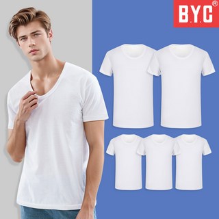 BYC 남자 반팔 런닝 5매 세트 순면 40수 남성 런닝셔츠 면 100 티셔츠