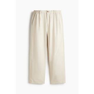 에이치앤엠 H&M 릴렉스 피트 린넨 블렌드 테일러드 팬츠 - 베이지-283558