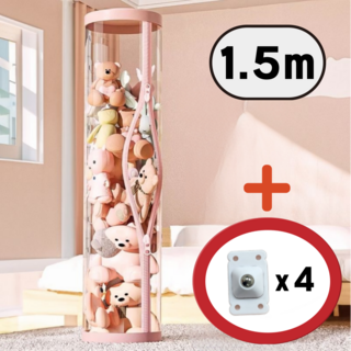 위시어스 인형 정리함 투명 인형 보관함 원통 1개 대형 상품 이미지