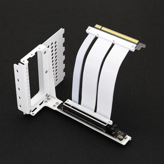 호환 직각 PCIE 5.0 라이저 케이블 5 세대 GPU 수직 마운트 x16 128 GB/s 속도 PCIe 4.0 WRX80SE 와 가능, [08] 15cm white bracket, [03] white bracket kit, 1개