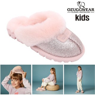 [백화점 정품] 오즈어그웨어 부츠 키즈 오즈어그 코케트 글리터 양털 반짝반짝 슬리퍼 핑크 OZKCC4TSCS12 PNK