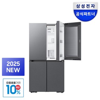 [으뜸효율] 삼성전자 비스포크 냉장고 4도어 902L RM70F90M1DD 1등급 AI절약 다크메탈 푸드쇼케이스