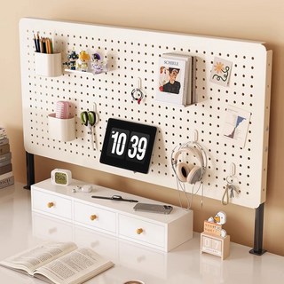 ANYOU 페그보드 다용도 책상타공판 보드 악세서리 스탠드 수납 선반 400x800mm, 80x40(흰색), 1개