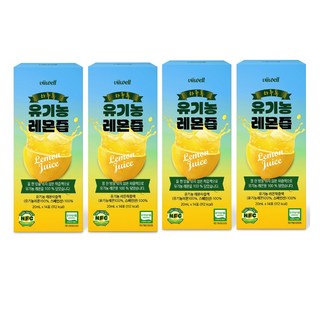 유기농 레몬즙 스틱 원액 100% 레몬 착즙 레몬수 레몬물 효능식약처 HACCP 인증, 4박스, 280ml