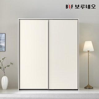 쥬피터 E0 슬라이딩 키큰 옷장 2도어 수납형 (W1600~1900), 아이보리 수납형A